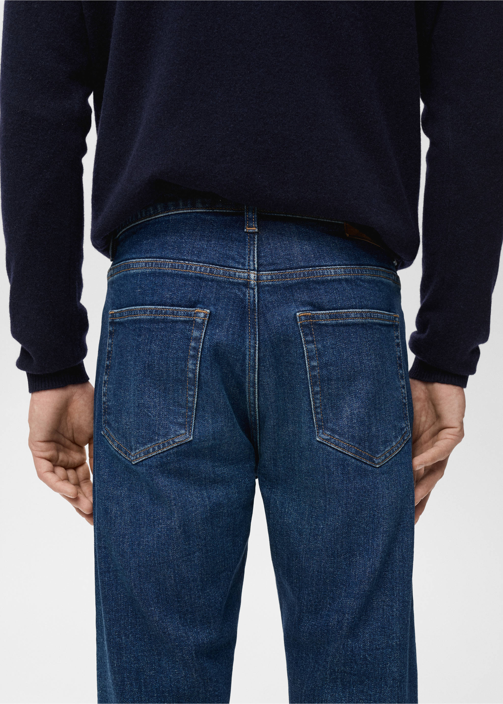 Jean Ben cropped tapered-fit - Détail de l'article 3, Bleu foncé. Ref: 17031222-00.