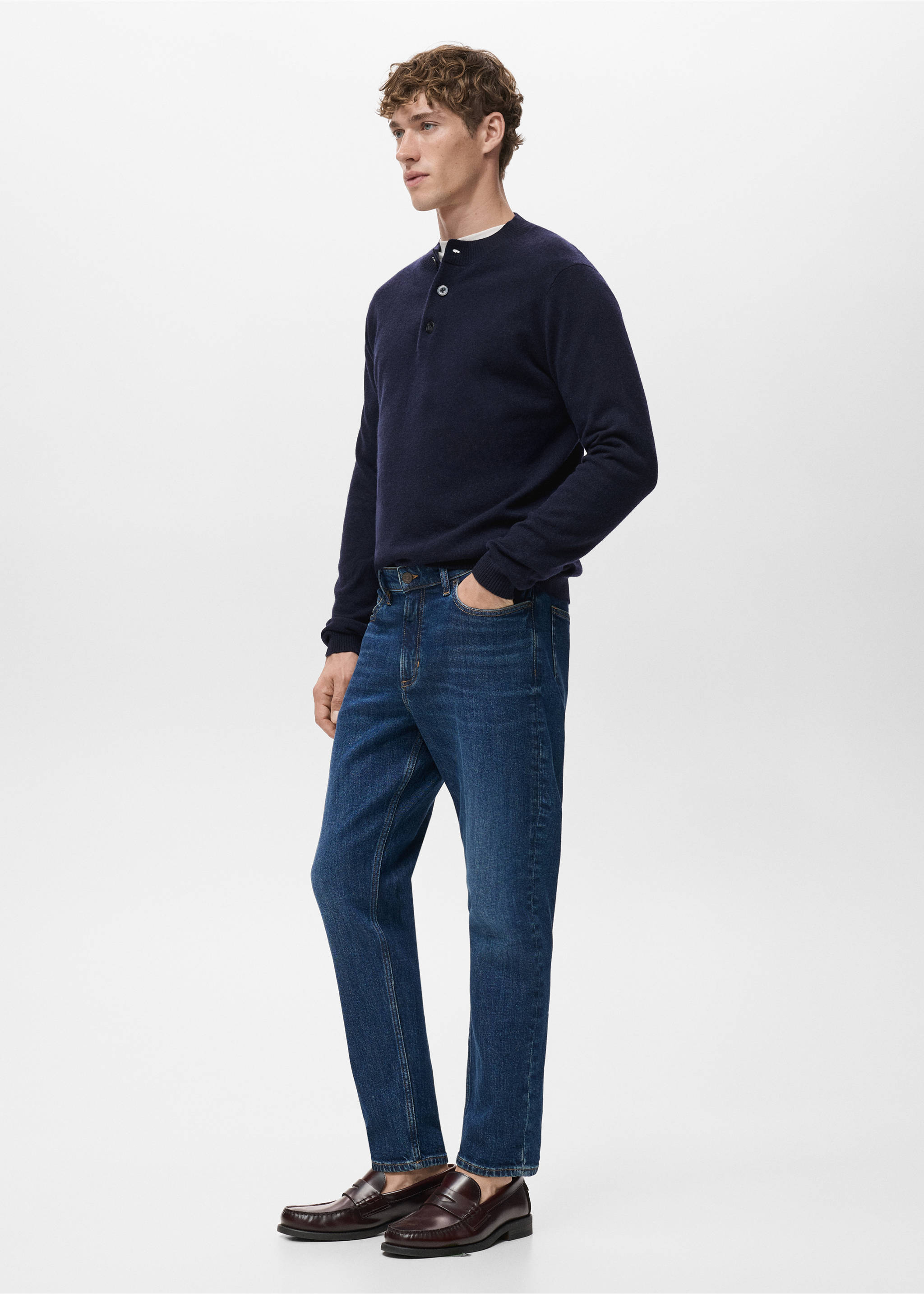 Джинсы Ben cropped tapered fit - Деталь изделия 2, Темно-синий. Ref: 17031222-00.