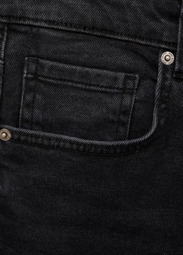 Slim-fit denim bermuda shorts — Black denim