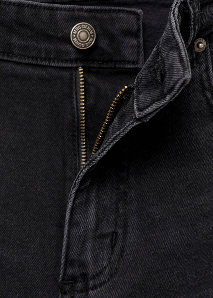 Slim-fit denim bermuda shorts — Black denim