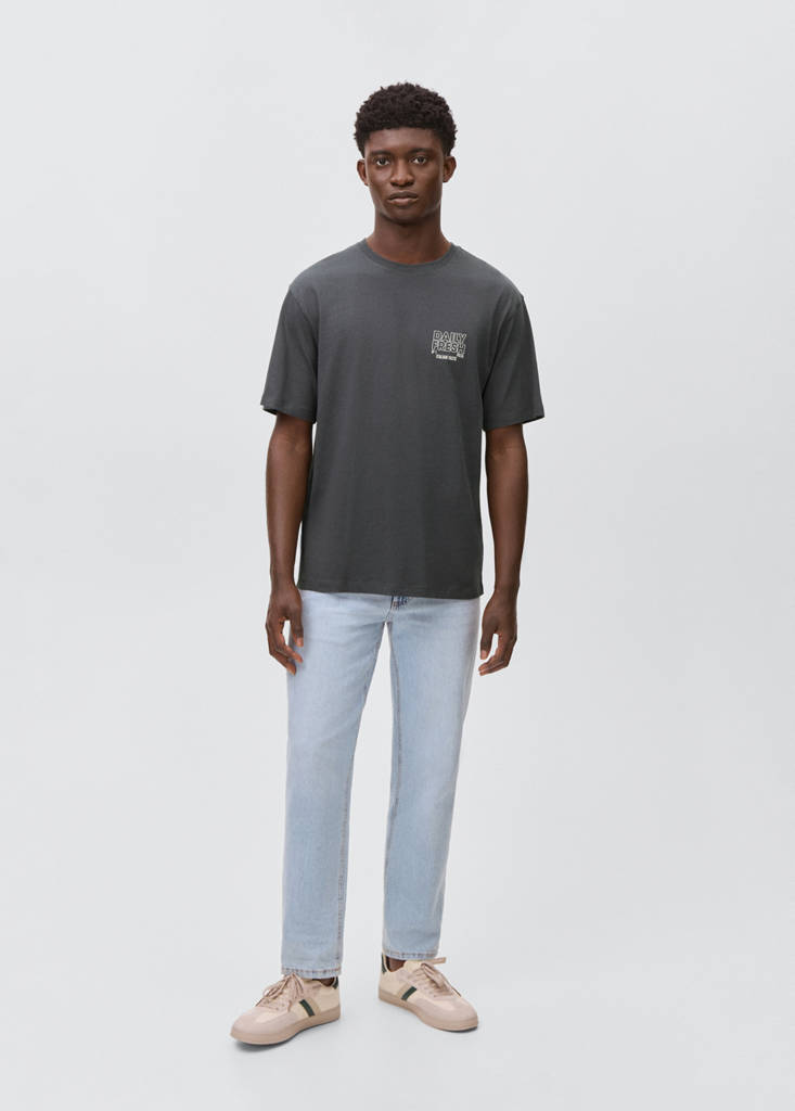 Short-sleeved printed t-shirt — Charcoal