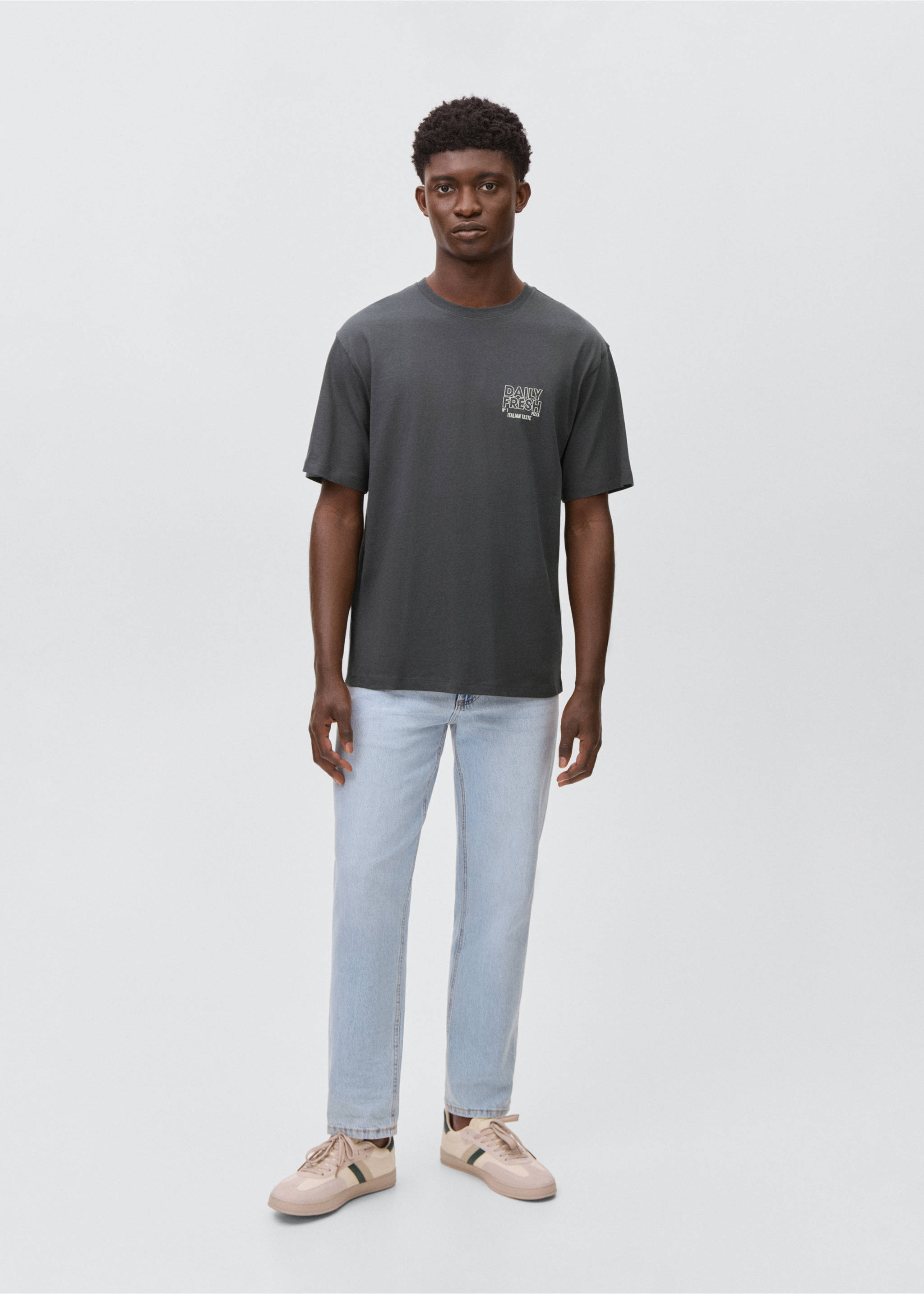 Short-sleeved printed t-shirt - General plane, Charcoal. Ref: 17031226-00.