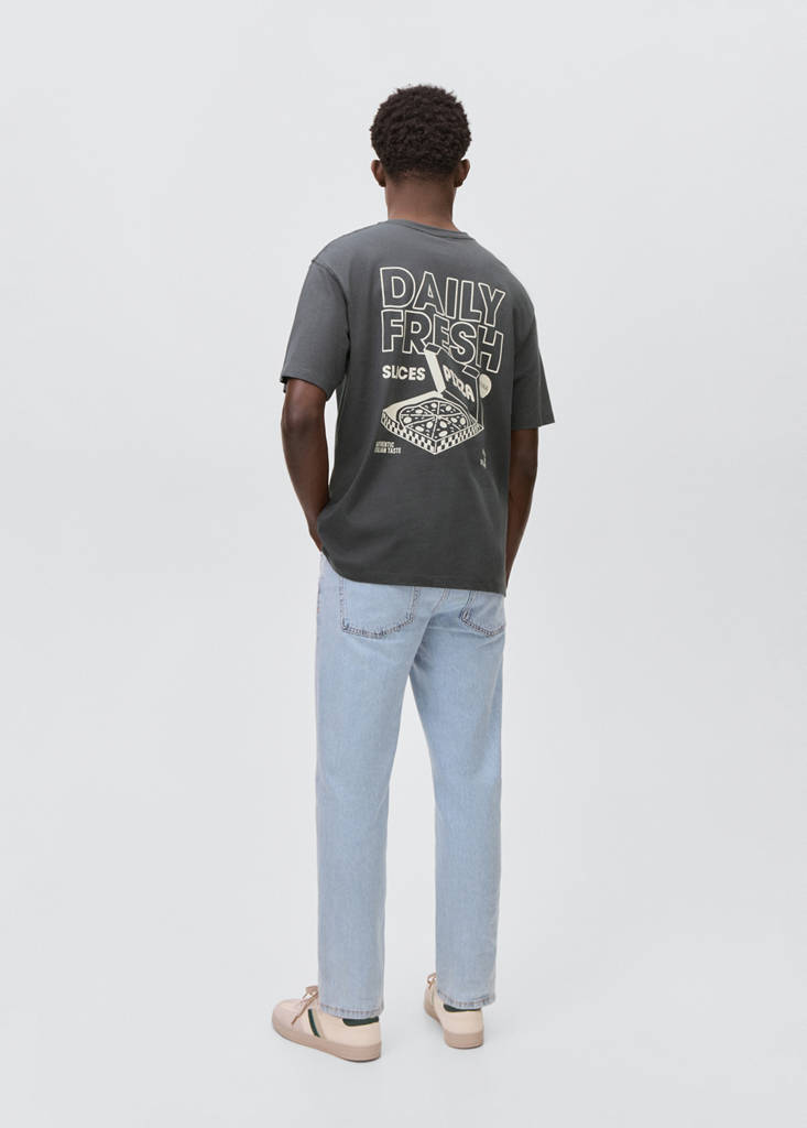 Short-sleeved printed t-shirt — Charcoal