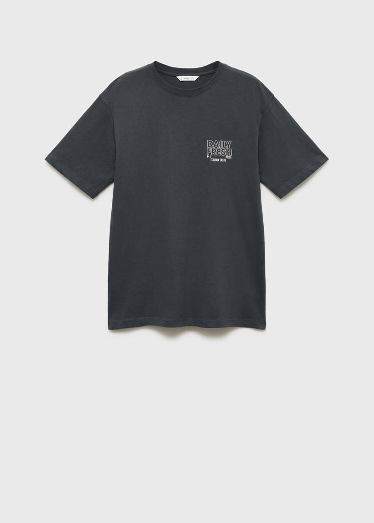 Short-sleeved printed t-shirt — Charcoal
