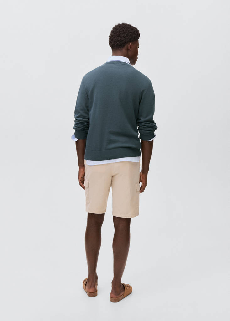 Knitted cotton sweater — Petrol Blue