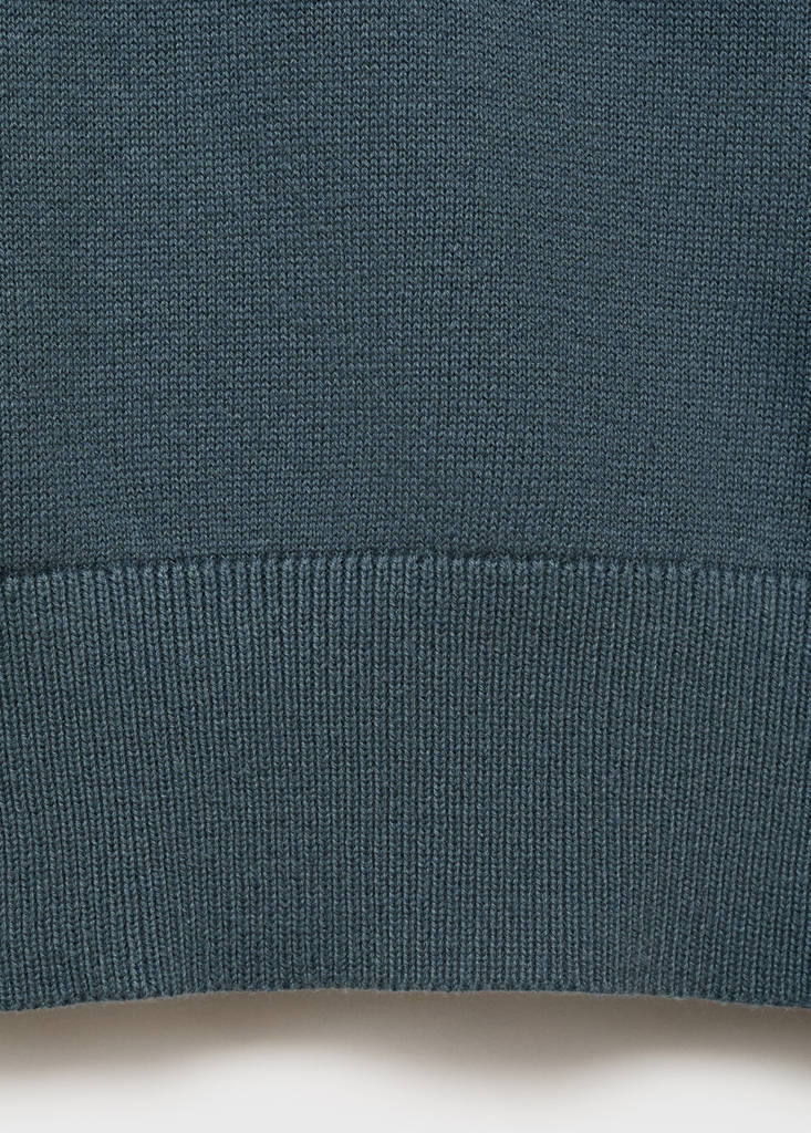 Knitted cotton sweater — Petrol Blue