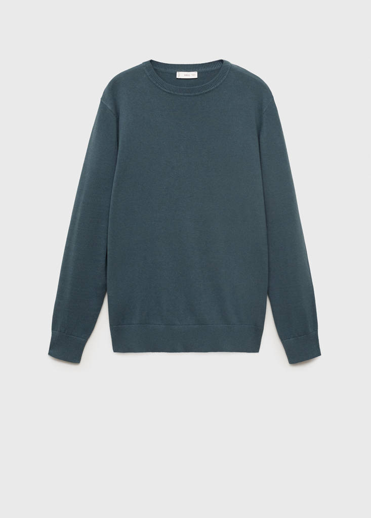 Knitted cotton sweater — Petrol Blue