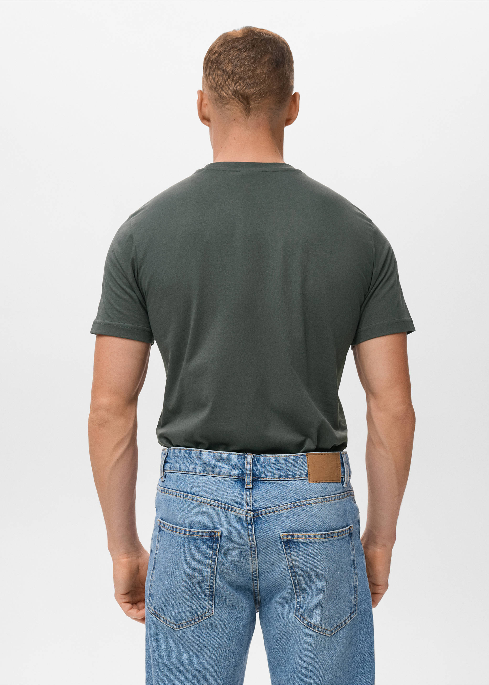 Camiseta slim fit 100% algodón - Reverso del artículo, Topo. Ref: 17031230-00.