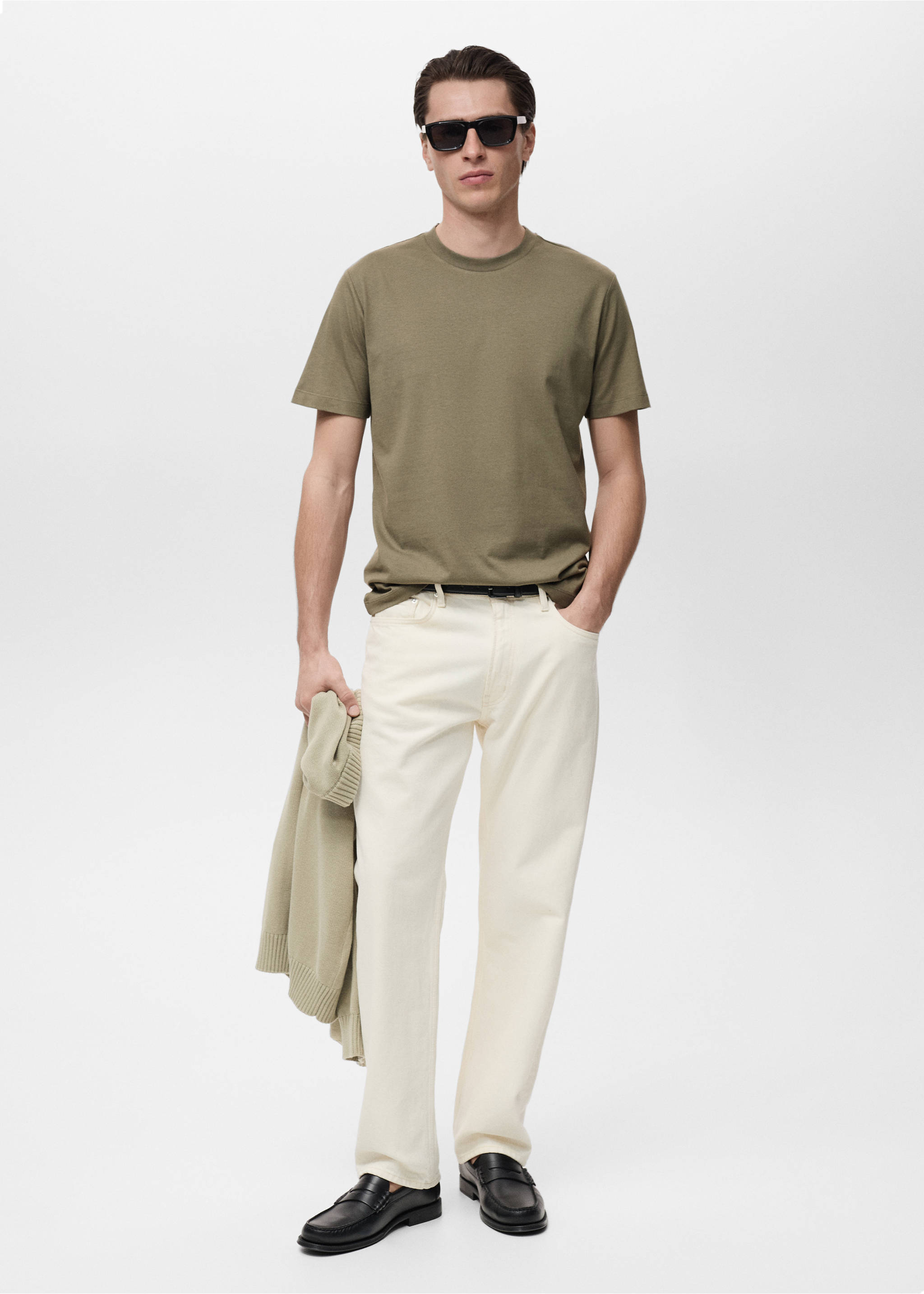 100%棉质修身T恤 - null, 深绿色. Ref: 17031230-00.