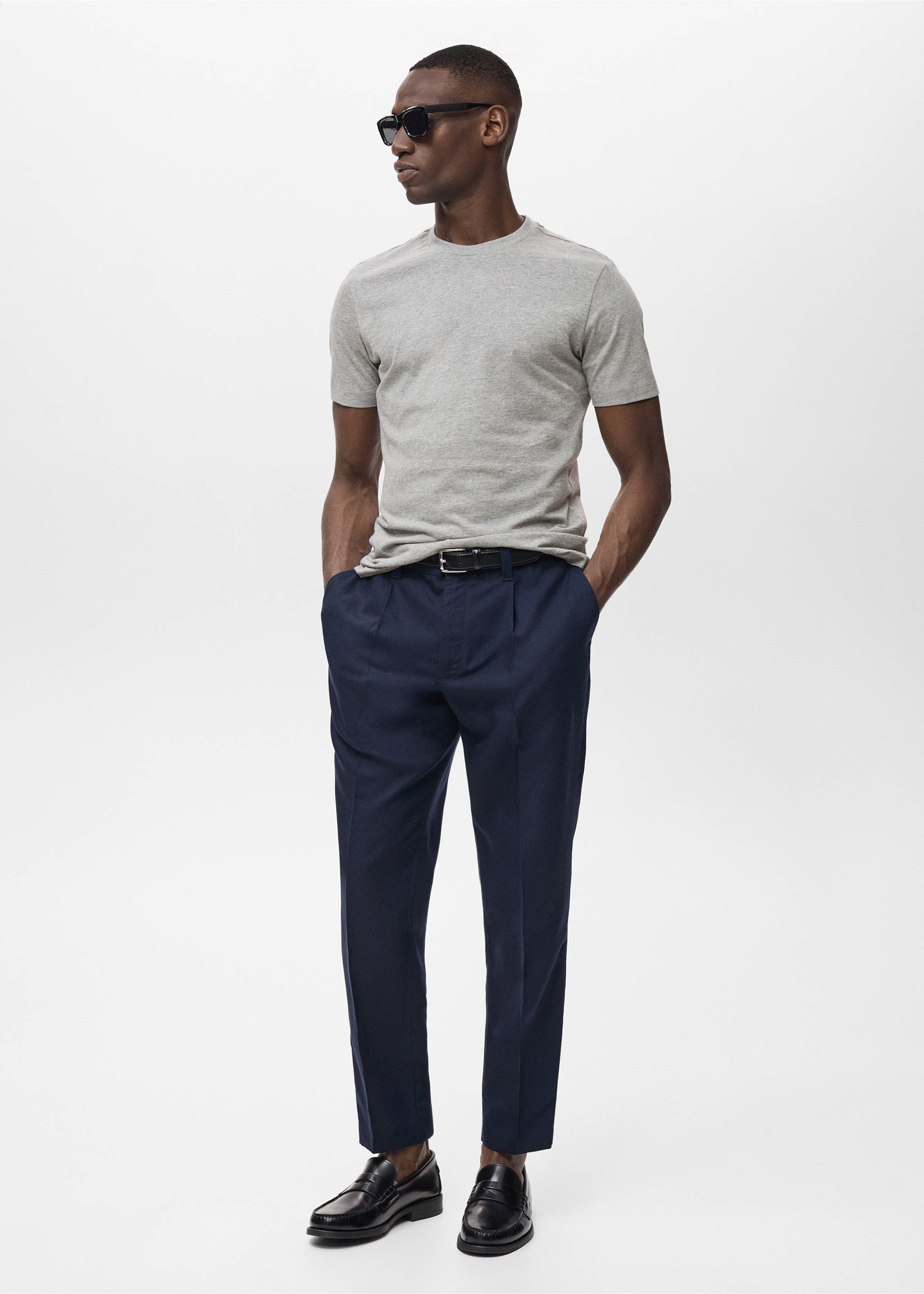 100% cotton slim-fit t-shirt - General plane, Medium Heather Grey. Ref: 17031230-00.