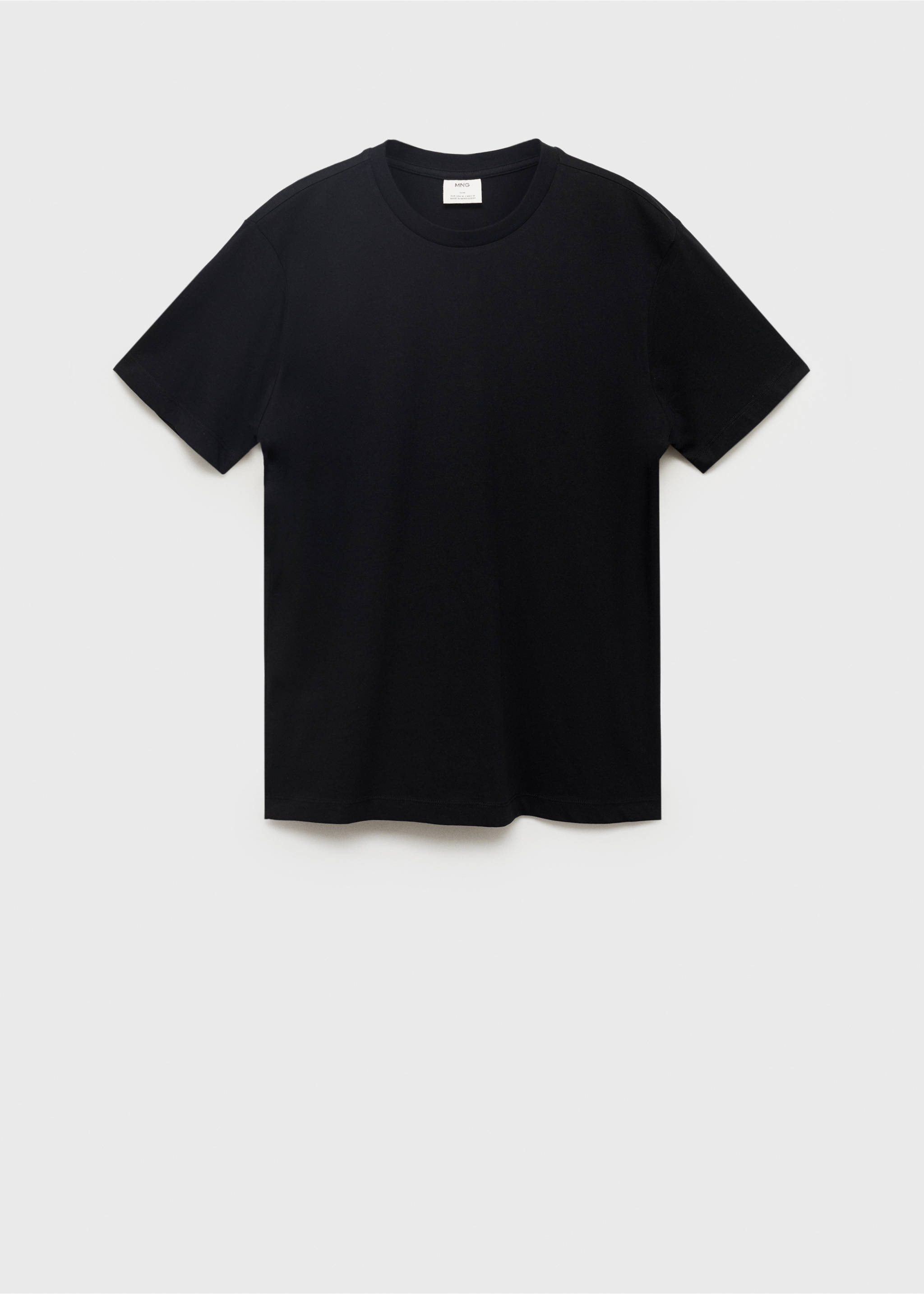 100% cotton slim-fit t-shirt - Article without model, Black. Ref: 17031230-00.