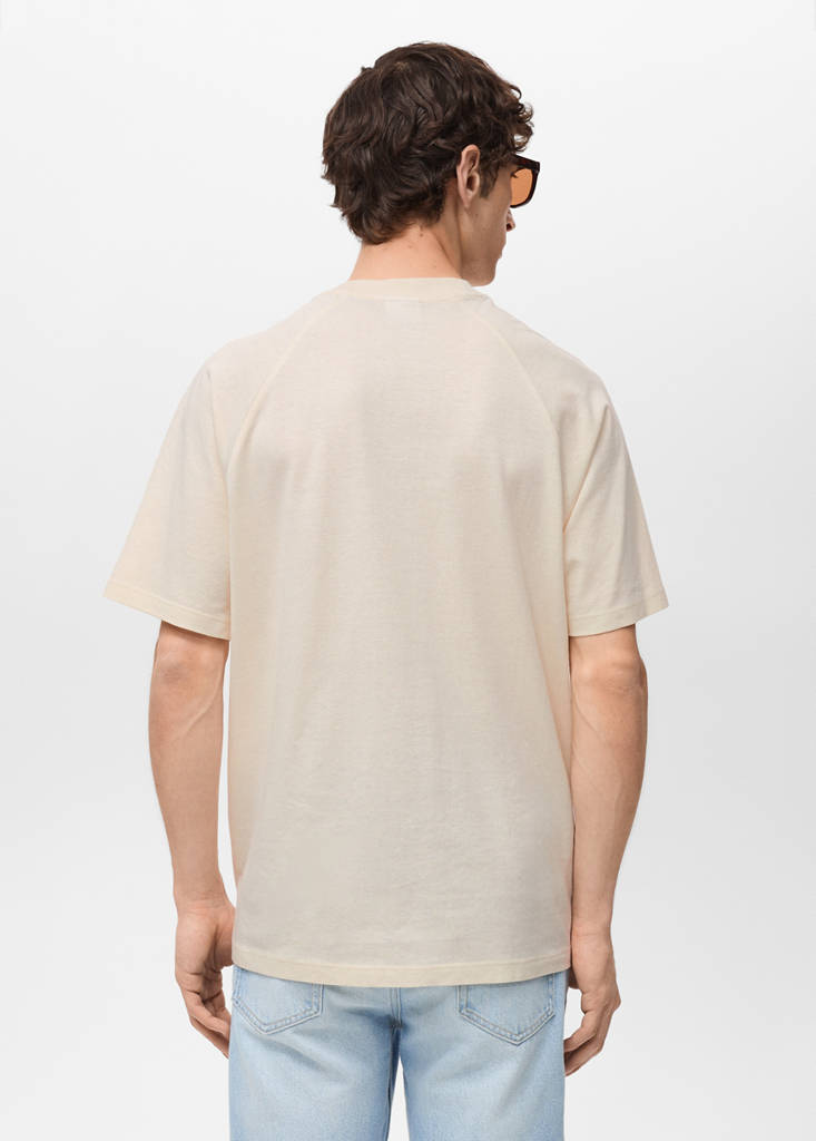 Relaxed-fit cotton-linen t-shirt — Sand