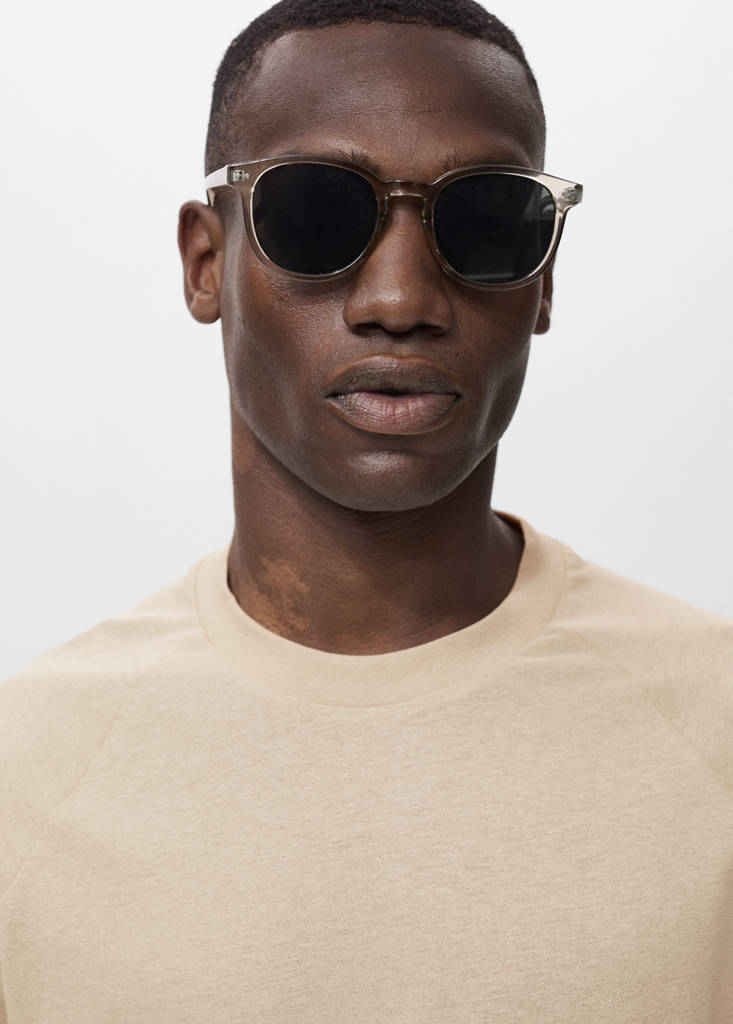Relaxed-fit cotton-linen t-shirt — Beige