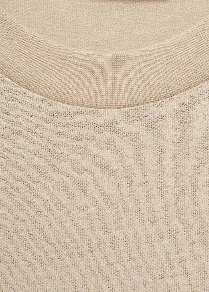 Relaxed-fit cotton-linen t-shirt — Beige