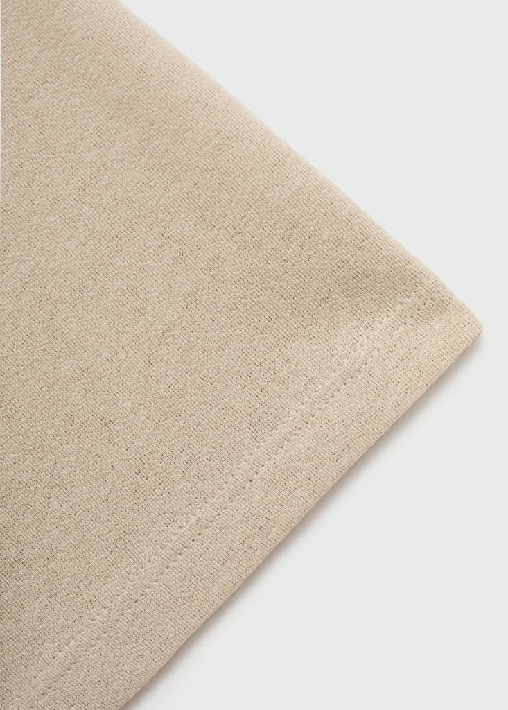 Relaxed-fit cotton-linen t-shirt — Beige