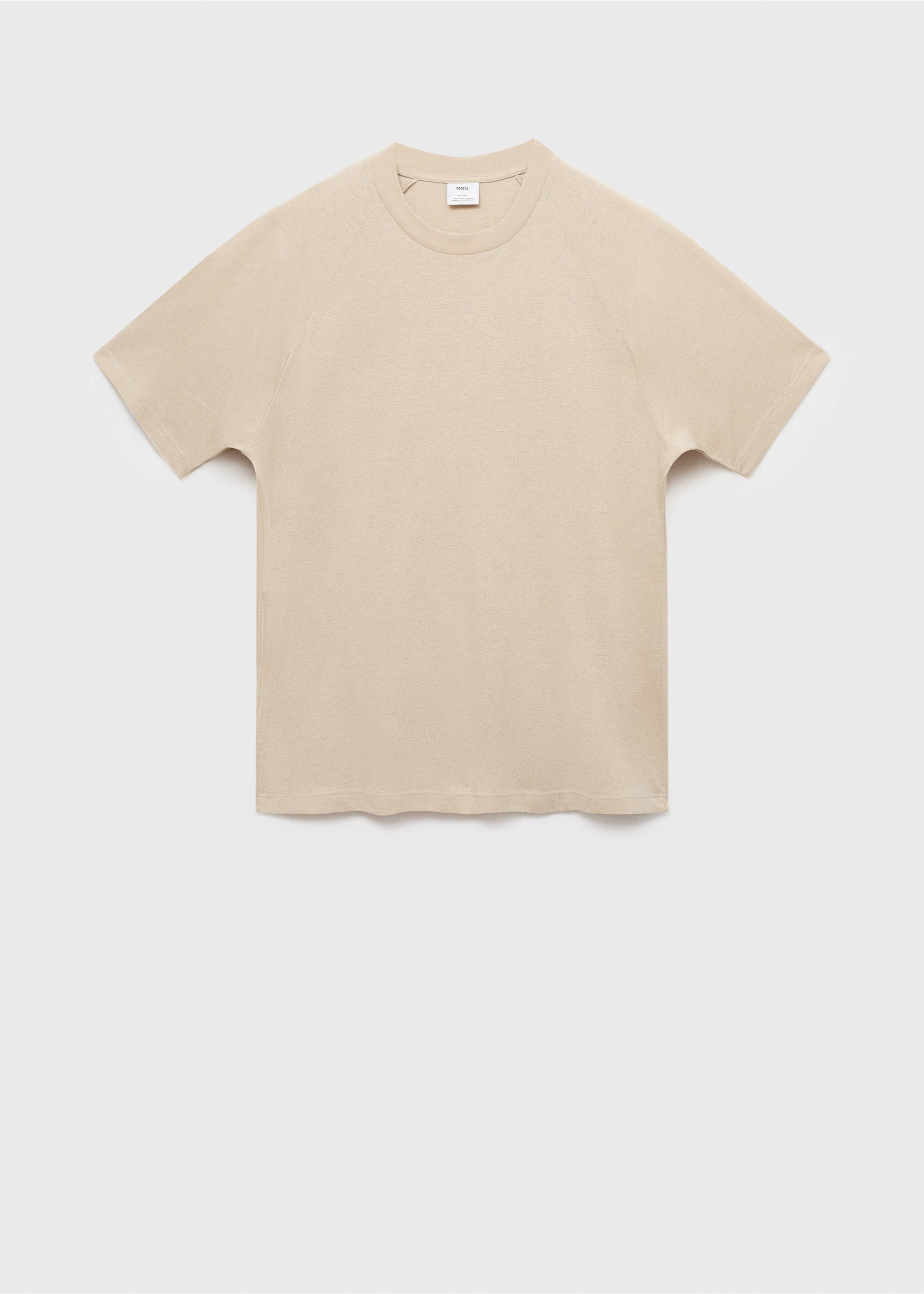 Camiseta algodón lino relaxed fit - Artículo sin modelo, Beige. Ref: 17031231-00.