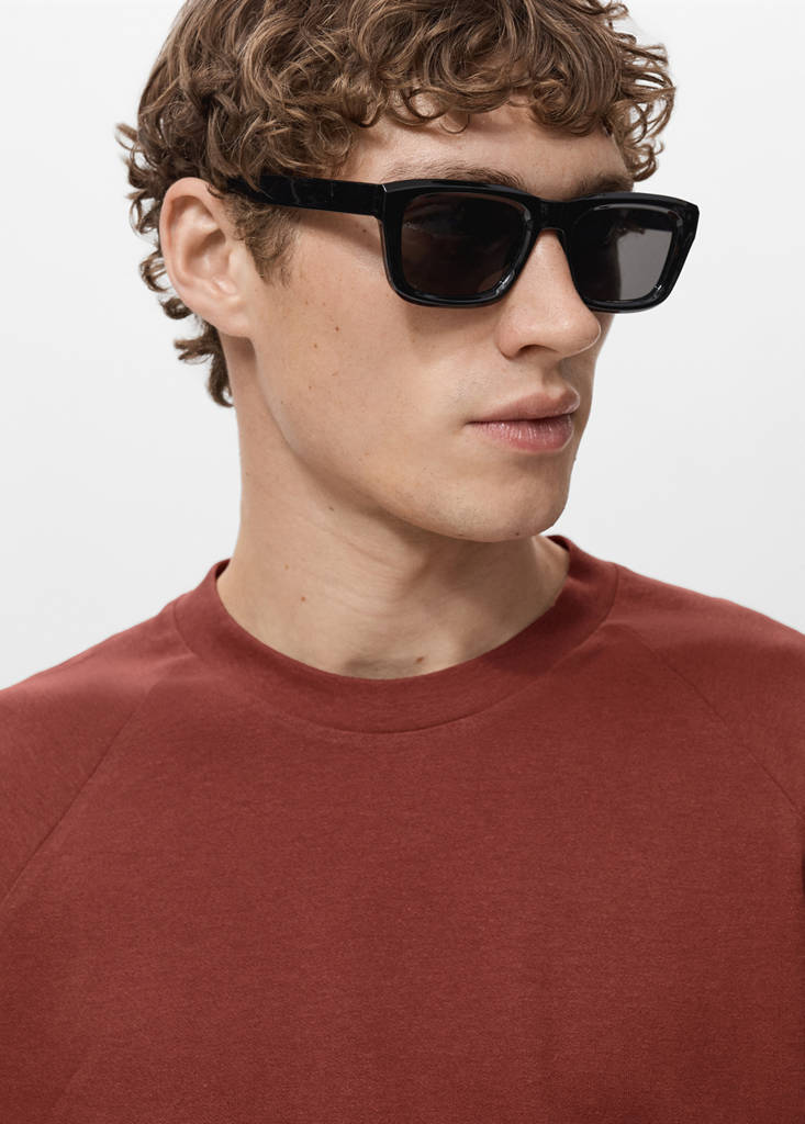 Relaxed-fit cotton-linen t-shirt — Burnt Orange