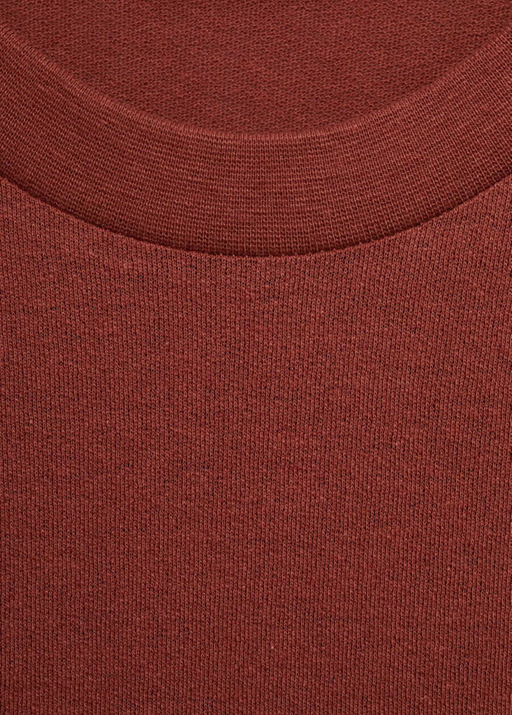 Relaxed-fit cotton-linen t-shirt — Burnt Orange