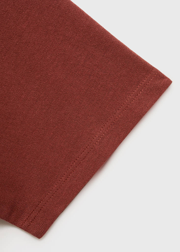 Relaxed-fit cotton-linen t-shirt — Burnt Orange