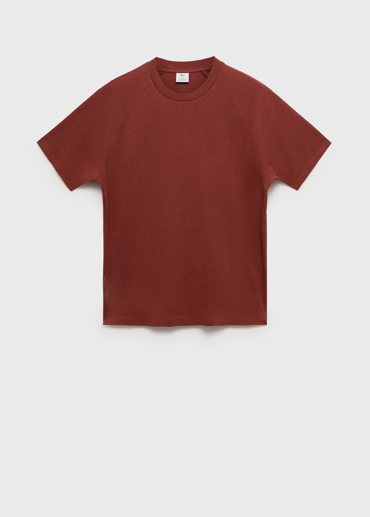 Relaxed-fit cotton-linen t-shirt — Burnt Orange