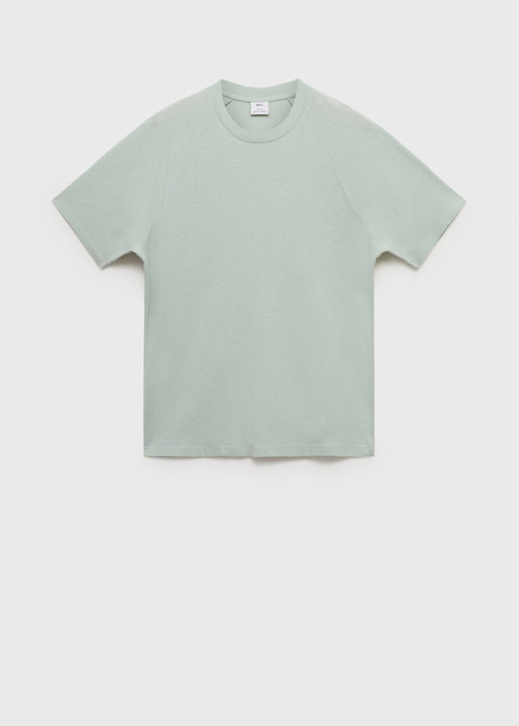 Relaxed-fit cotton-linen t-shirt — Aqua Green