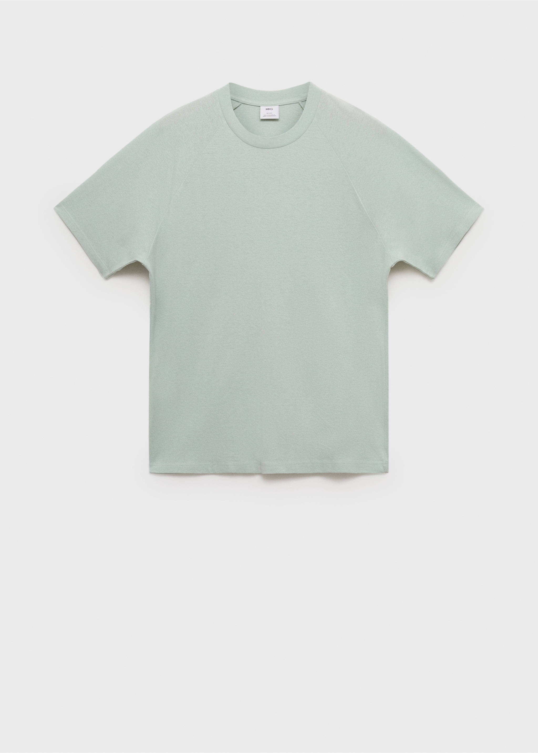 Camiseta algodón lino relaxed fit - Artículo sin modelo, Verde agua. Ref: 17031231-00.
