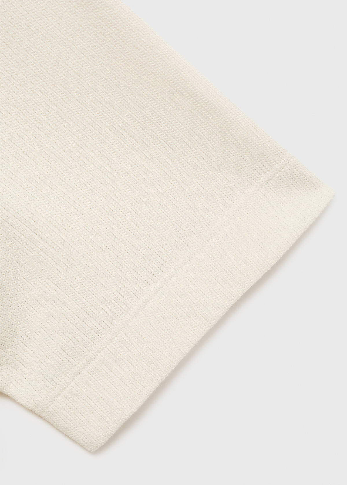 Fine rib-knit polo shirt — Ivory White