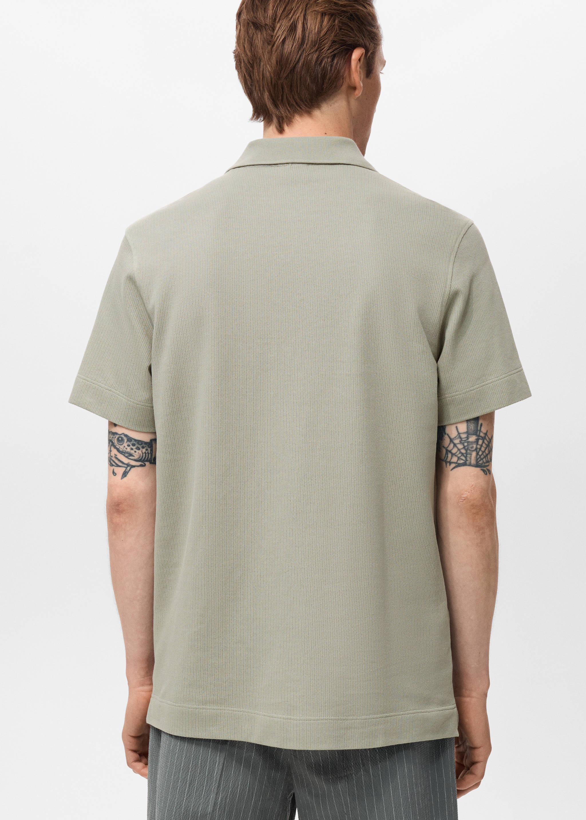 Fine rib-knit polo shirt - Reverse of the article