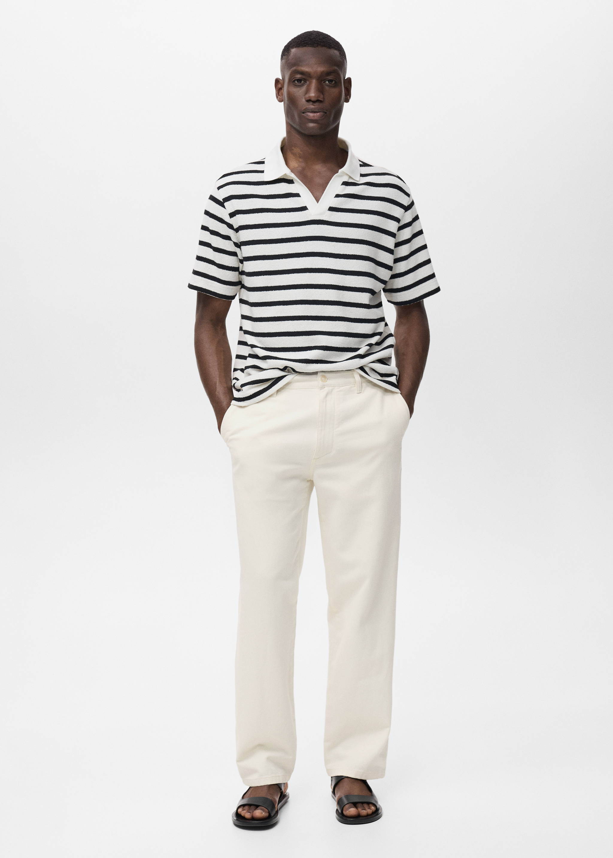 Regular-fit jeans van katoen en linnen - Overzichtstekening