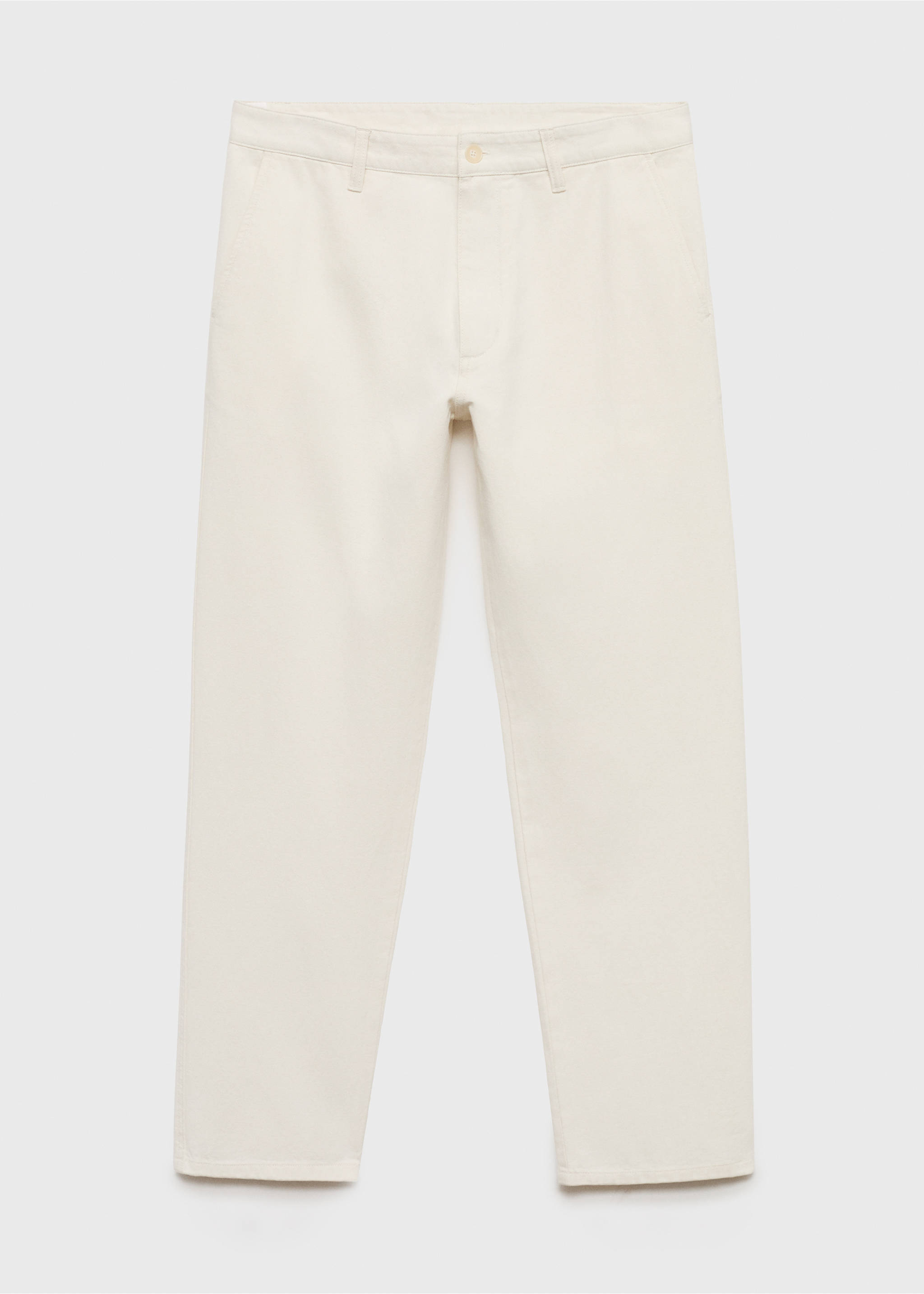 Jeans algodón lino regular fit - Artículo sin modelo, Blanco roto. Ref: 17031233-00.