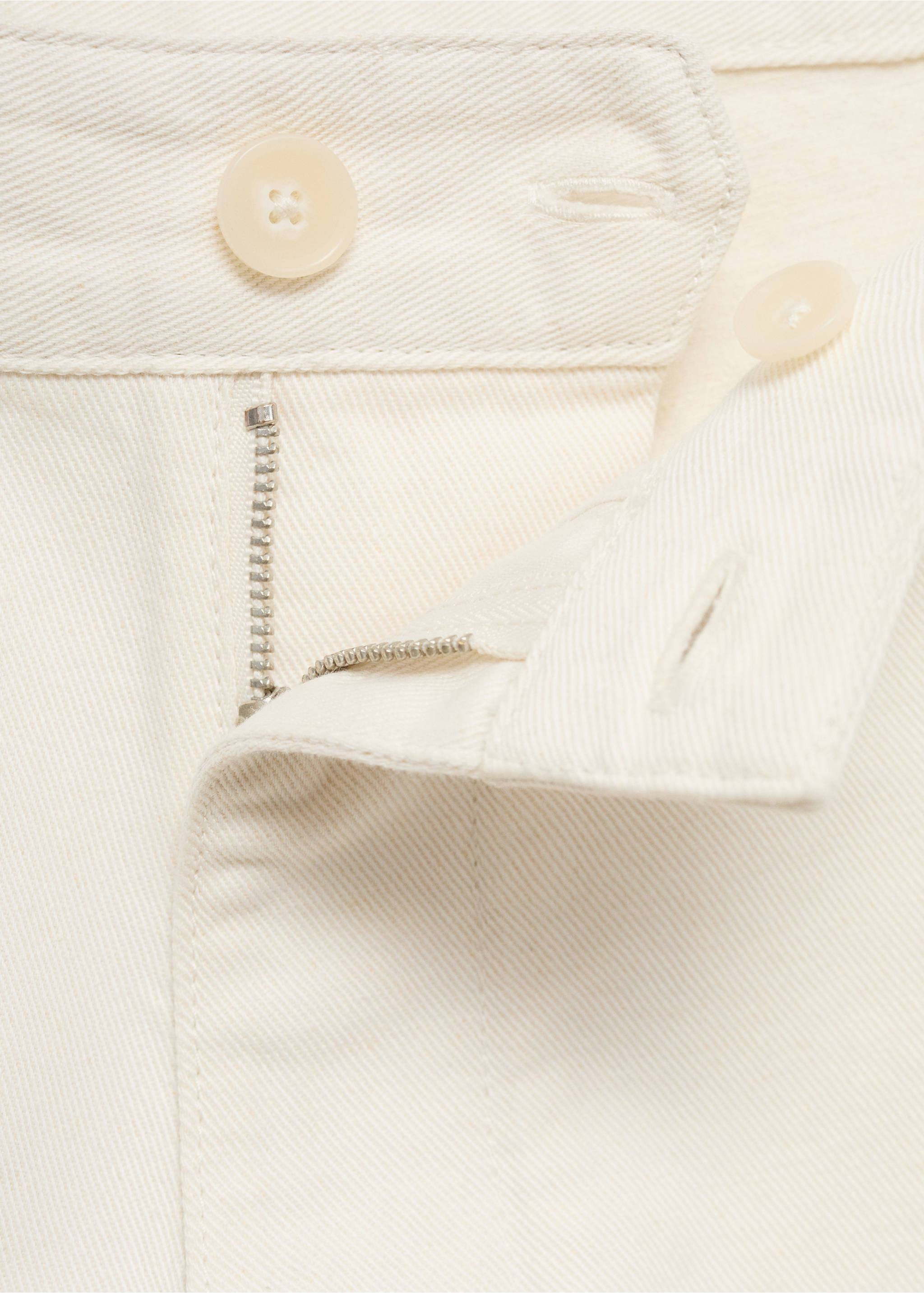 Jeans algodón lino regular fit - Detalle del artículo 8, Blanco roto. Ref: 17031233-00.