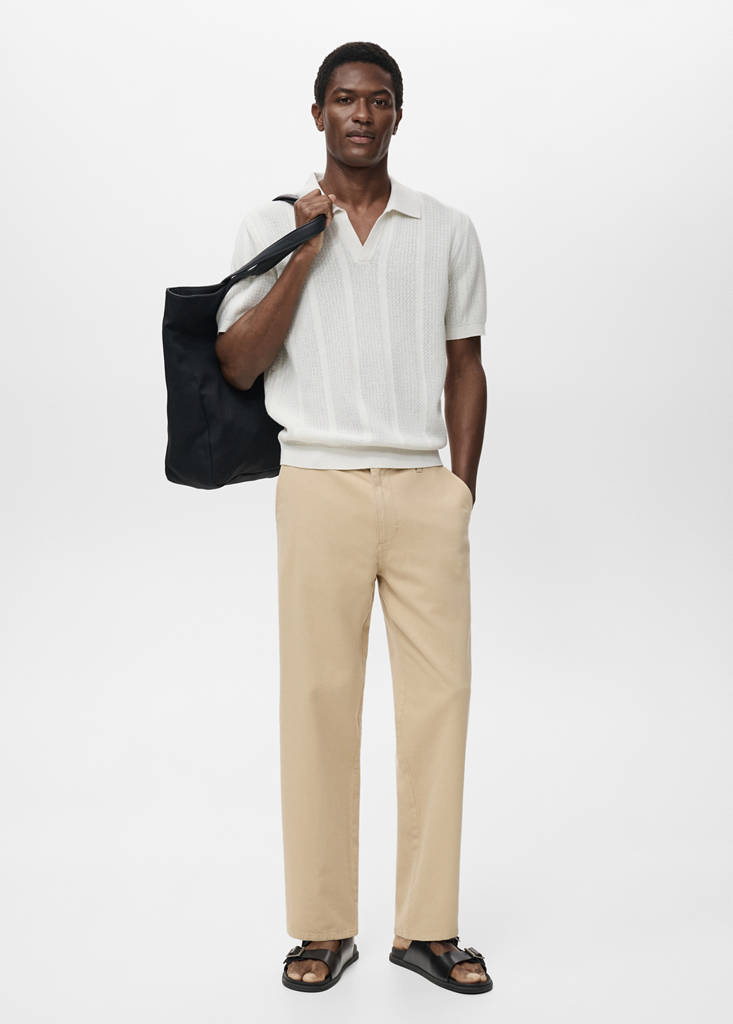 Regular-fit jeans made from a cotton-linen blend — Beige