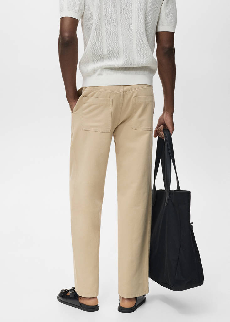 Regular-fit jeans made from a cotton-linen blend — Beige