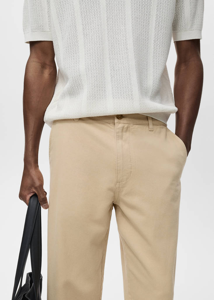 Regular-fit jeans made from a cotton-linen blend — Beige