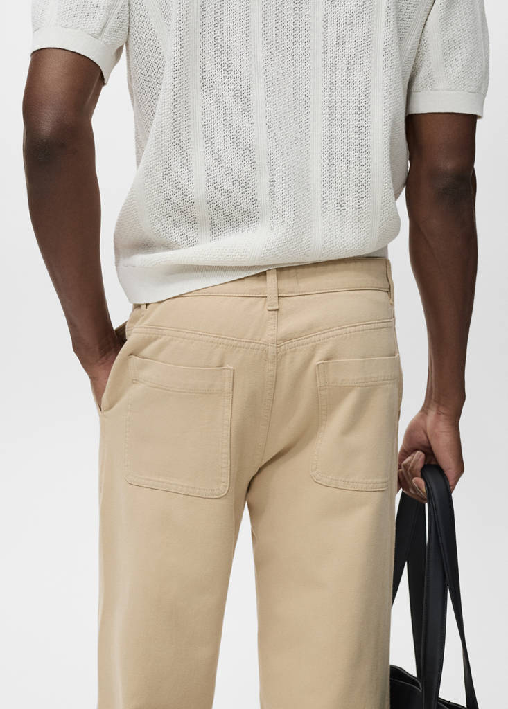 Regular-fit jeans made from a cotton-linen blend — Beige