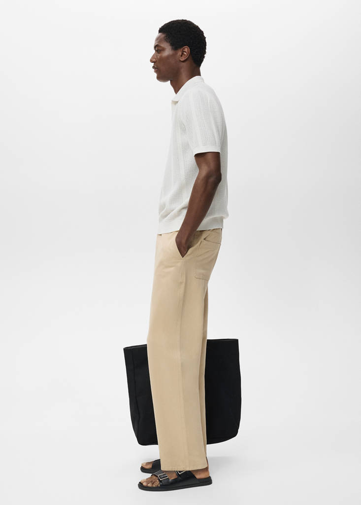 Regular-fit jeans made from a cotton-linen blend — Beige