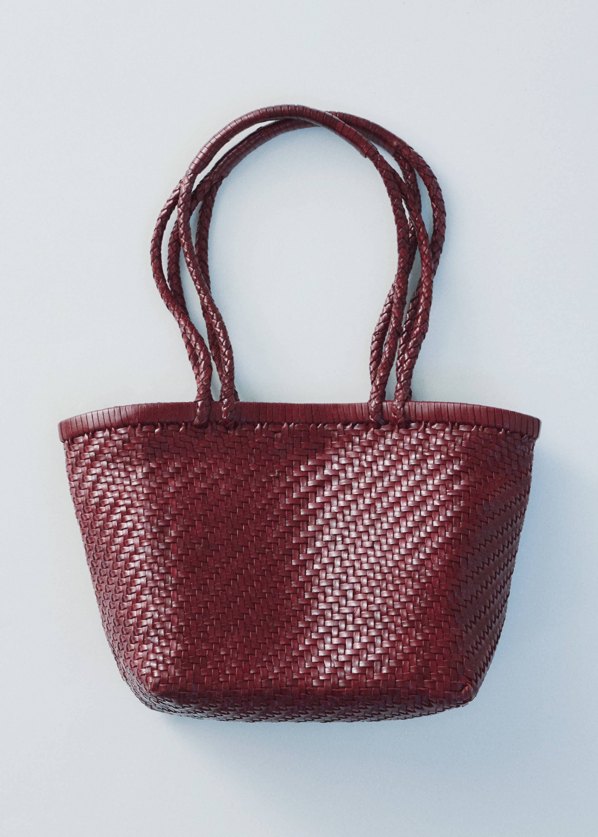 Medium braided leather bag - General plane
