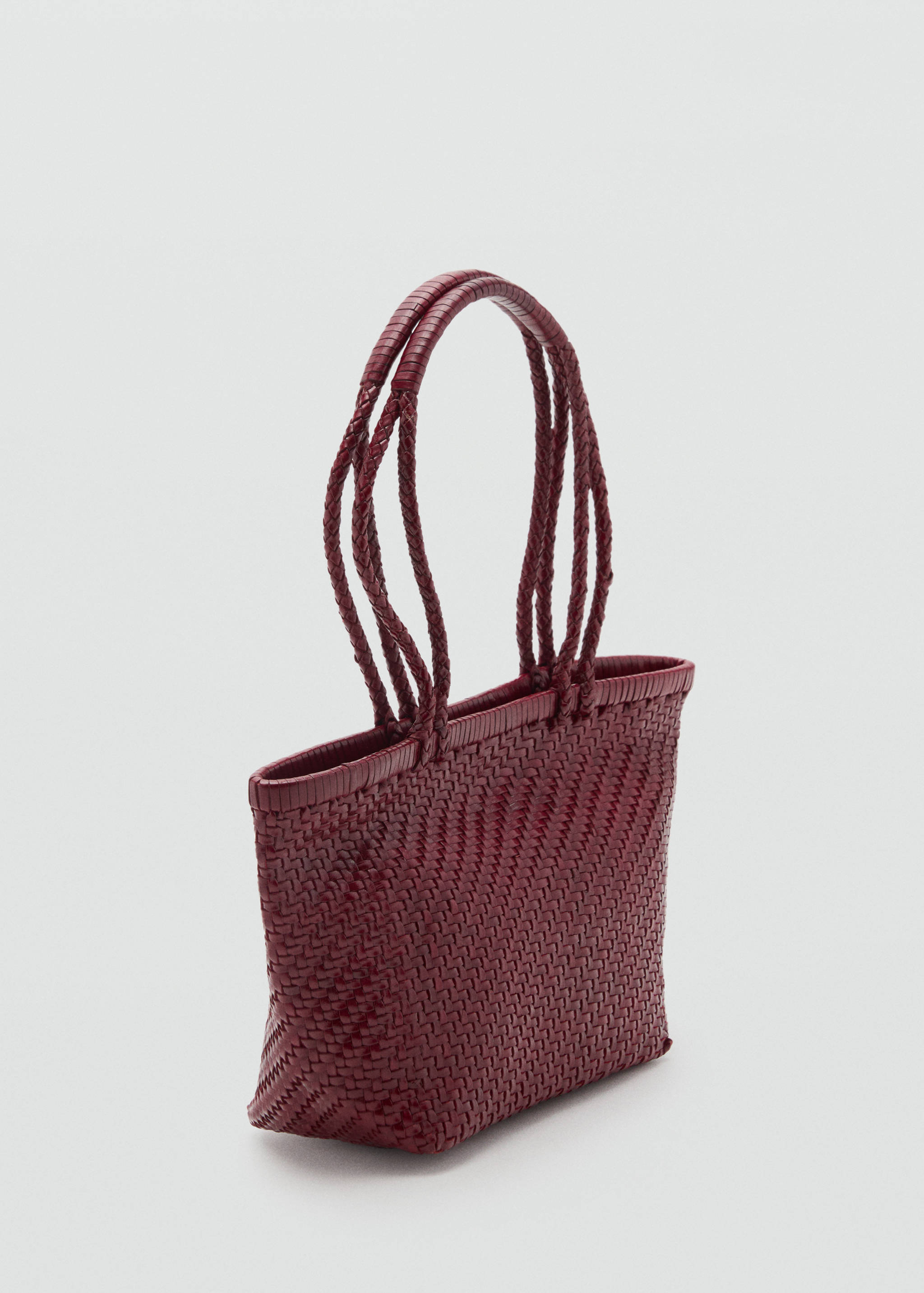 Medium braided leather bag - Medium plane