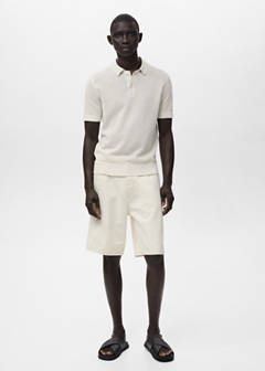Openwork knitted cotton polo shirt — Off White 2