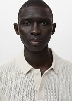 Openwork knitted cotton polo shirt — Off White 4