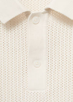 Openwork knitted cotton polo shirt — Off White 7