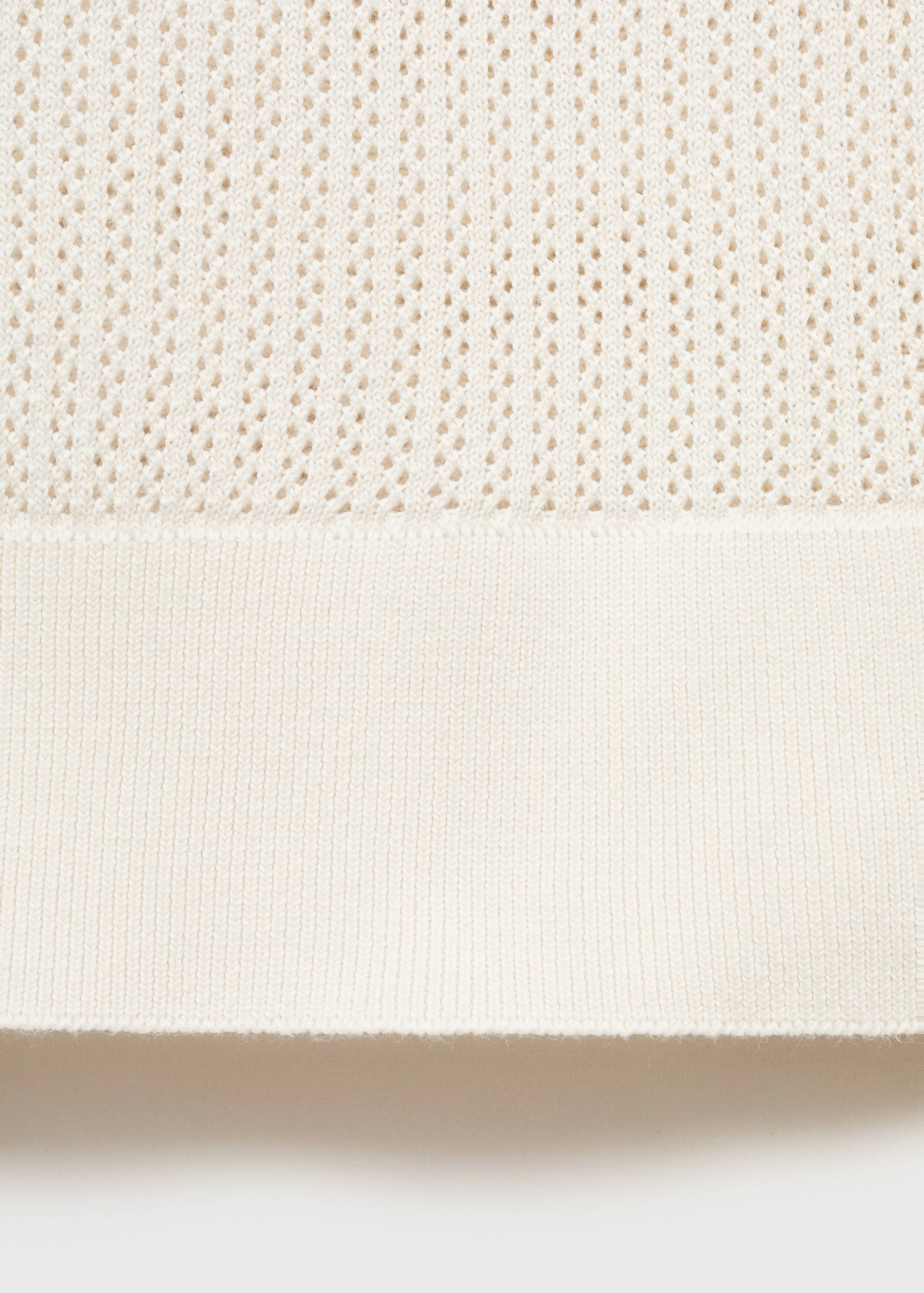 Openwork knitted cotton polo shirt - Details of the article 0