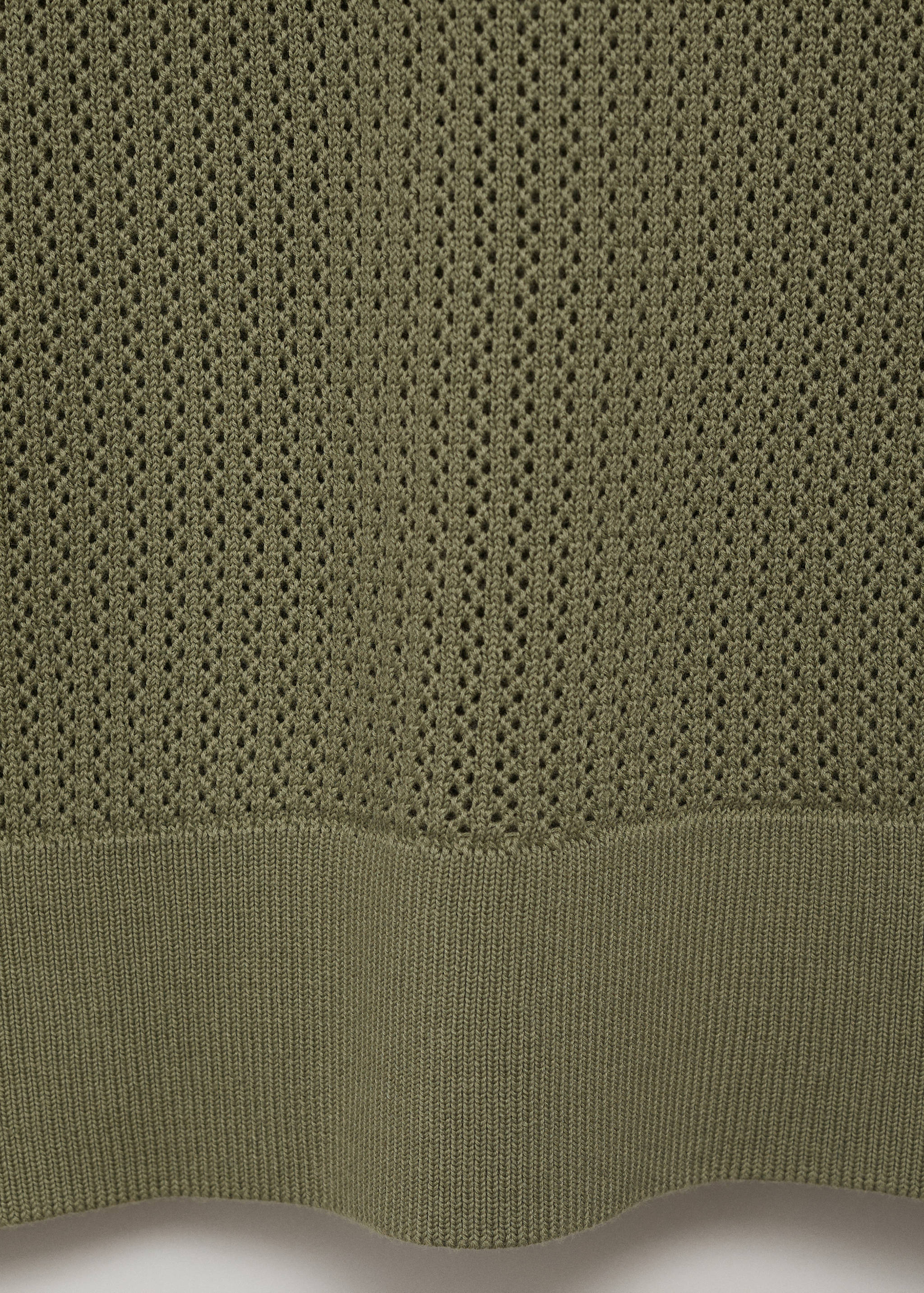 Openwork knitted cotton polo shirt - Details of the article 0