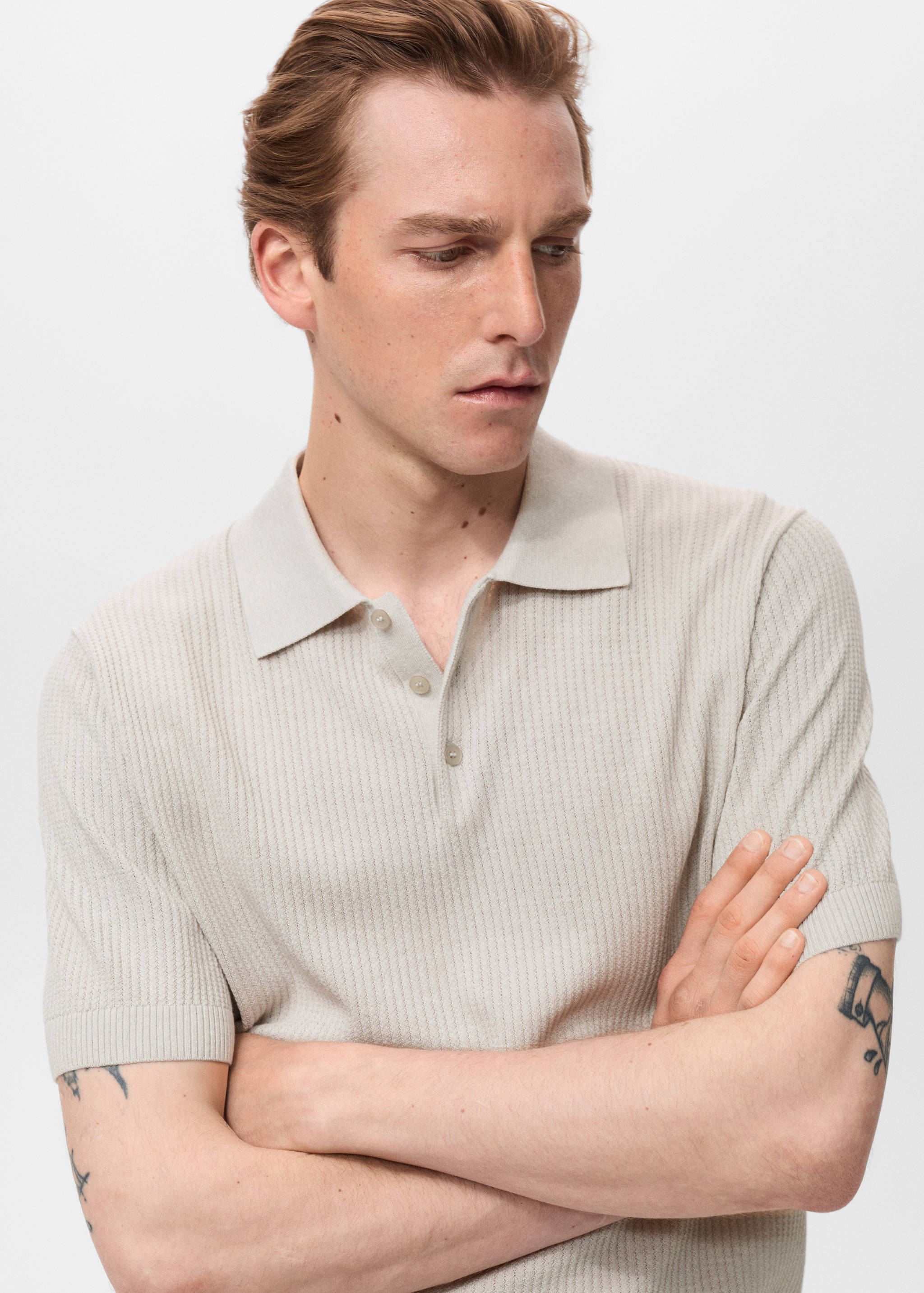 Polo maille côtelée - Détail de l'article 1