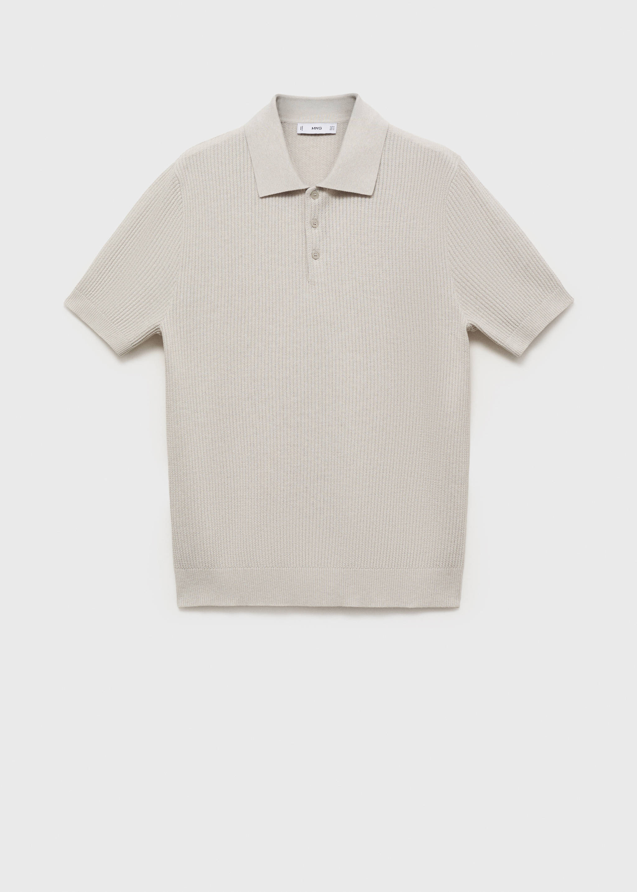 Ribbed knit polo shirt - Article without model