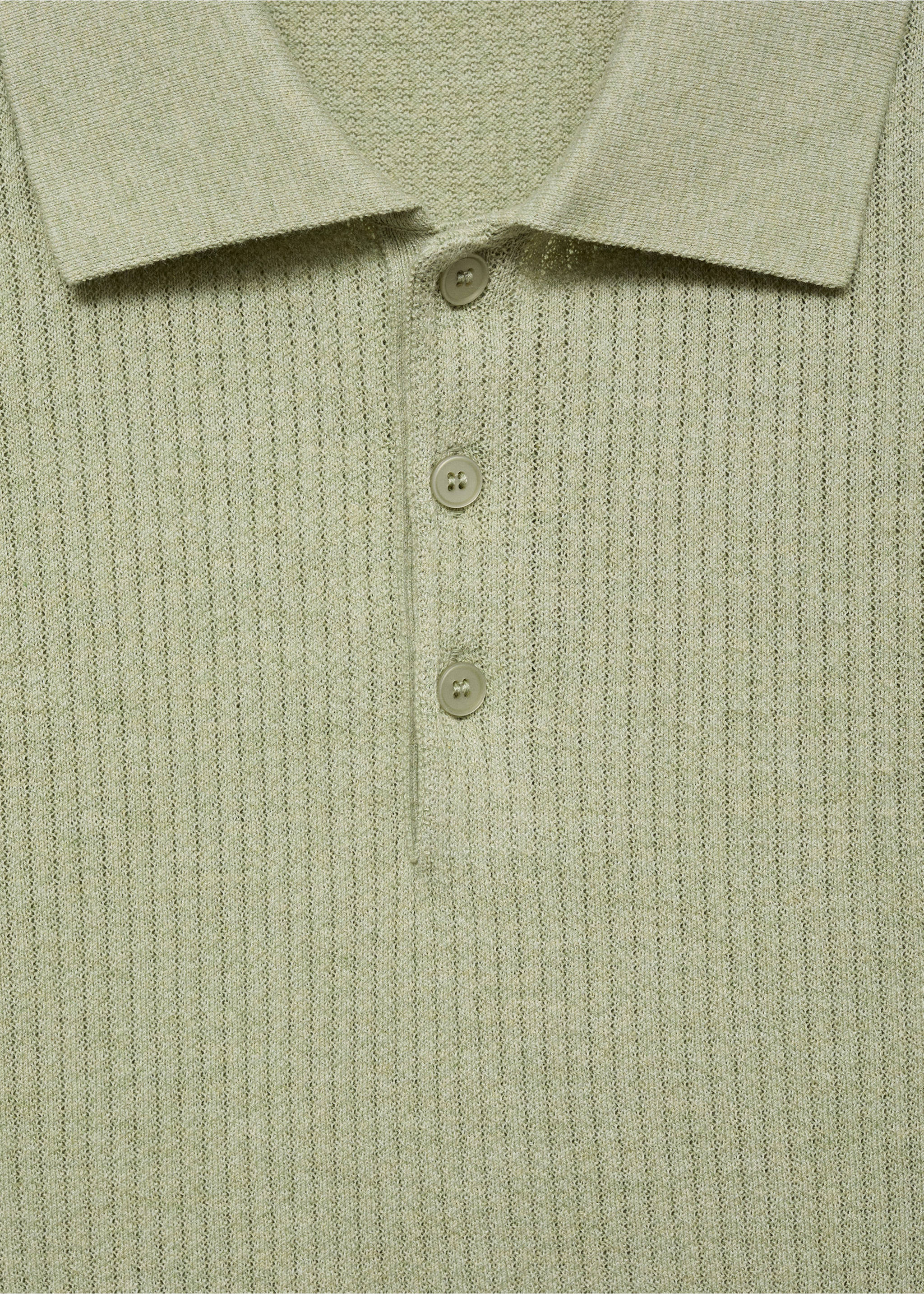 Polo maille côtelée - Détail de l'article 8, Vert pomme. Ref: 17031246-00.