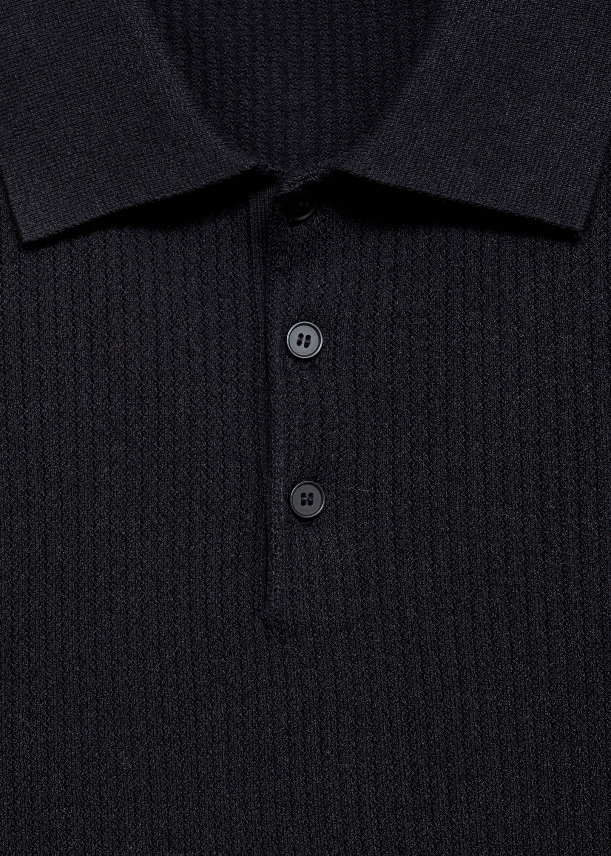 Polo maille côtelée - Détail de l'article 8, Bleu marine. Ref: 17031246-00.