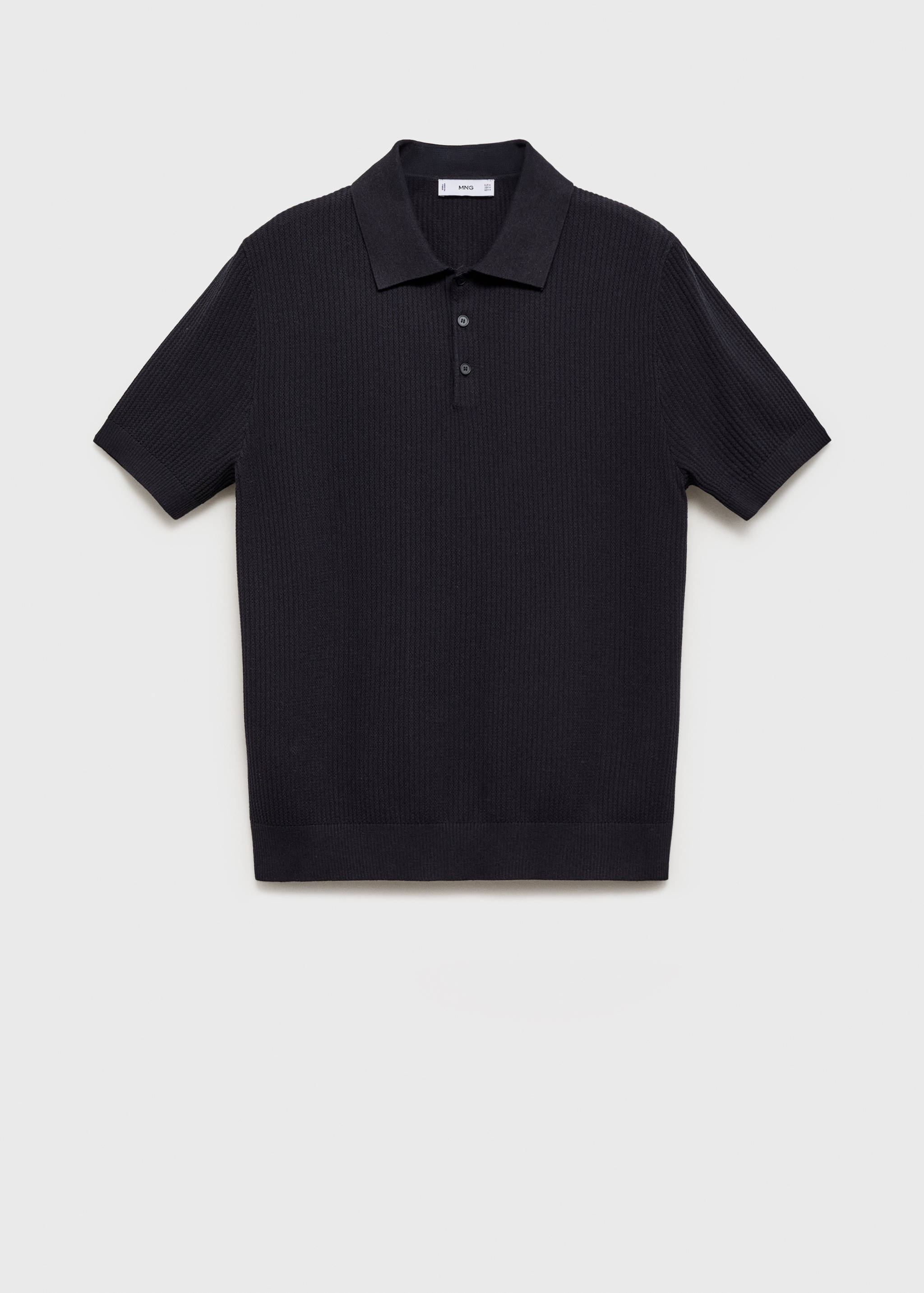 Ribbed knit polo shirt - Article without model