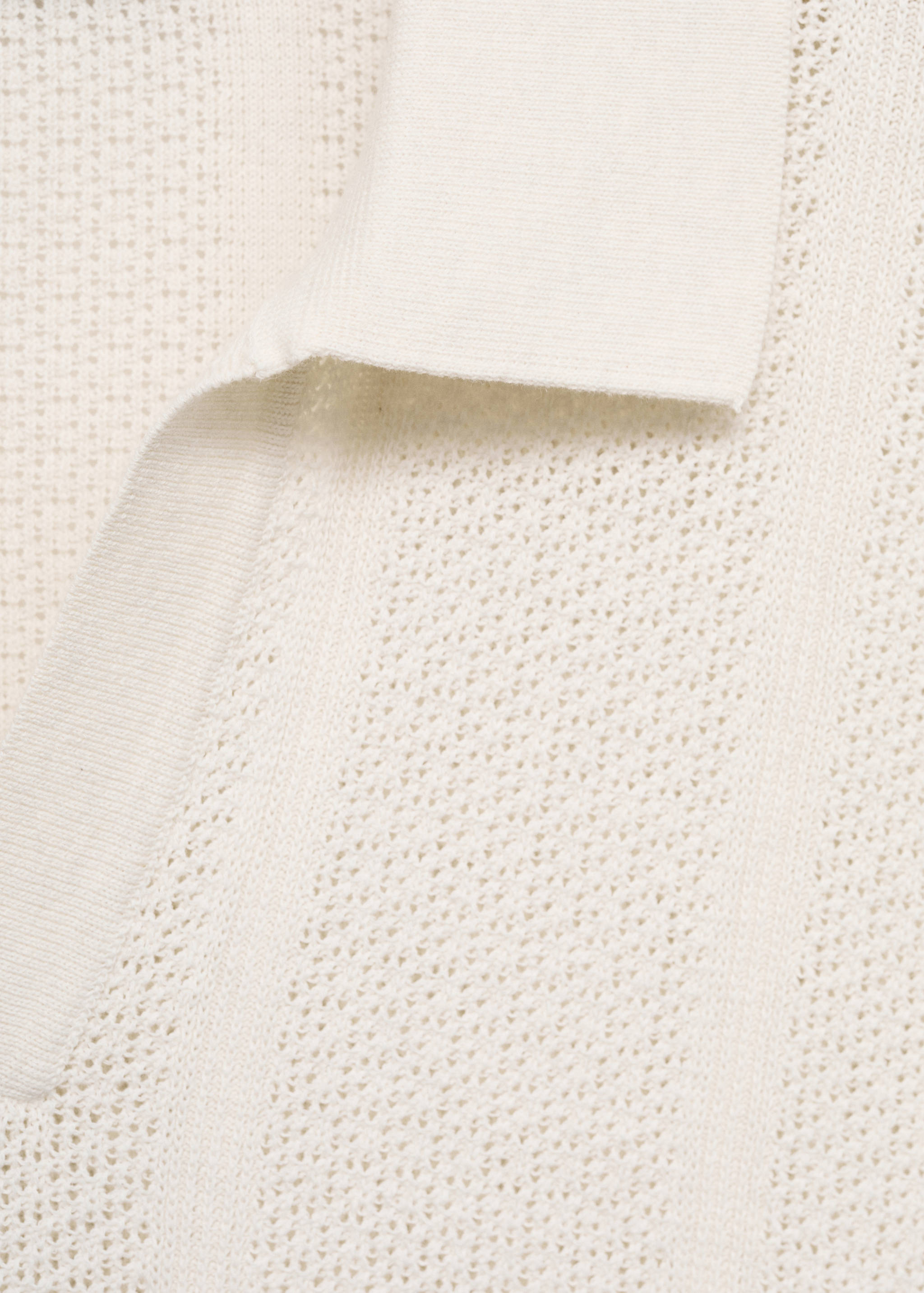 Knitted cotton polo shirt with lace pattern - Details of the article 8