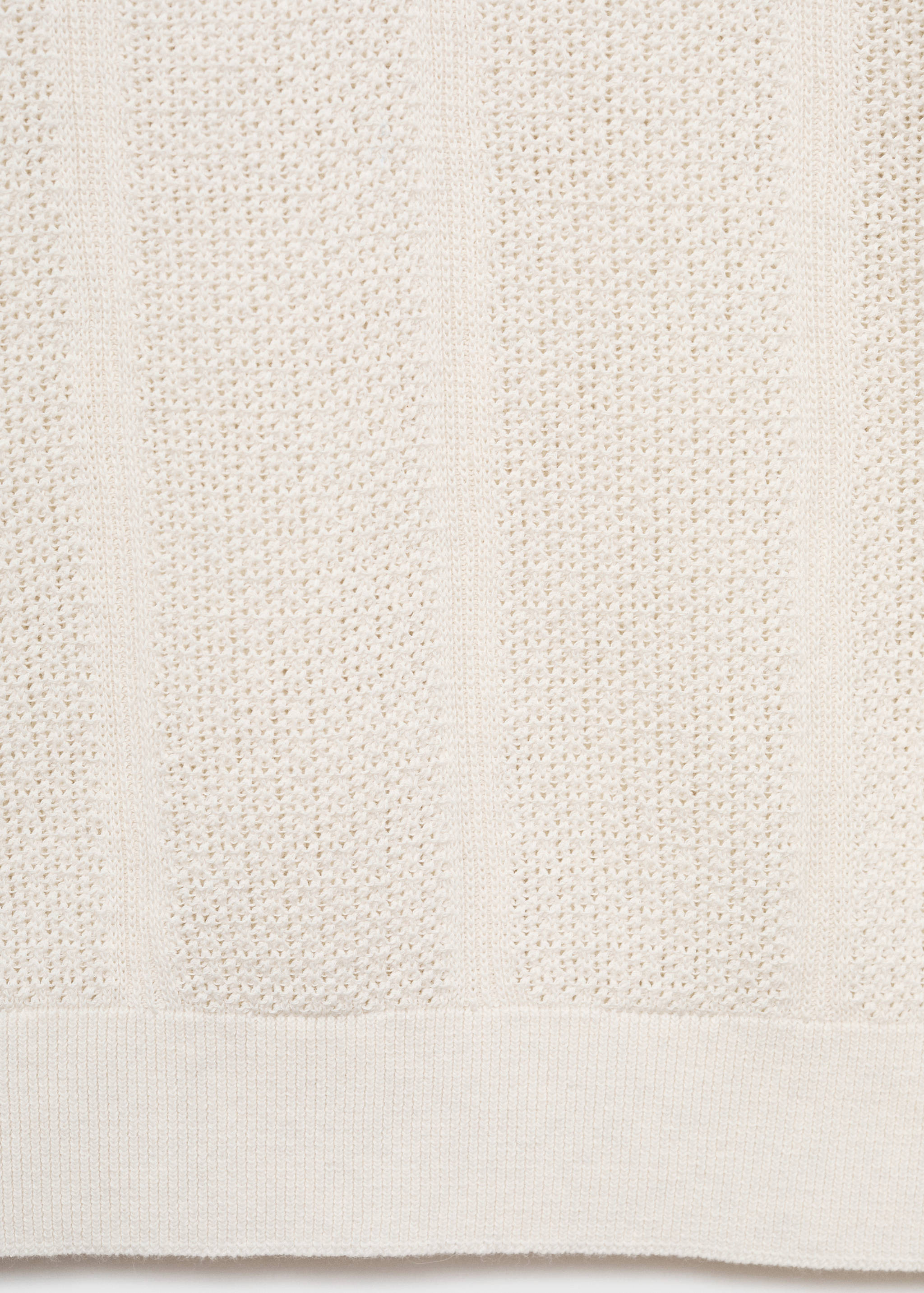 Knitted cotton polo shirt with lace pattern - Details of the article 0